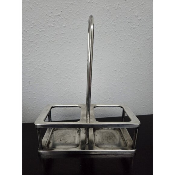 Vintage Benedict Indestructo Silver Soldered Cruet 1286 Oil & Vinegar Set USA - Picture 7 of 12